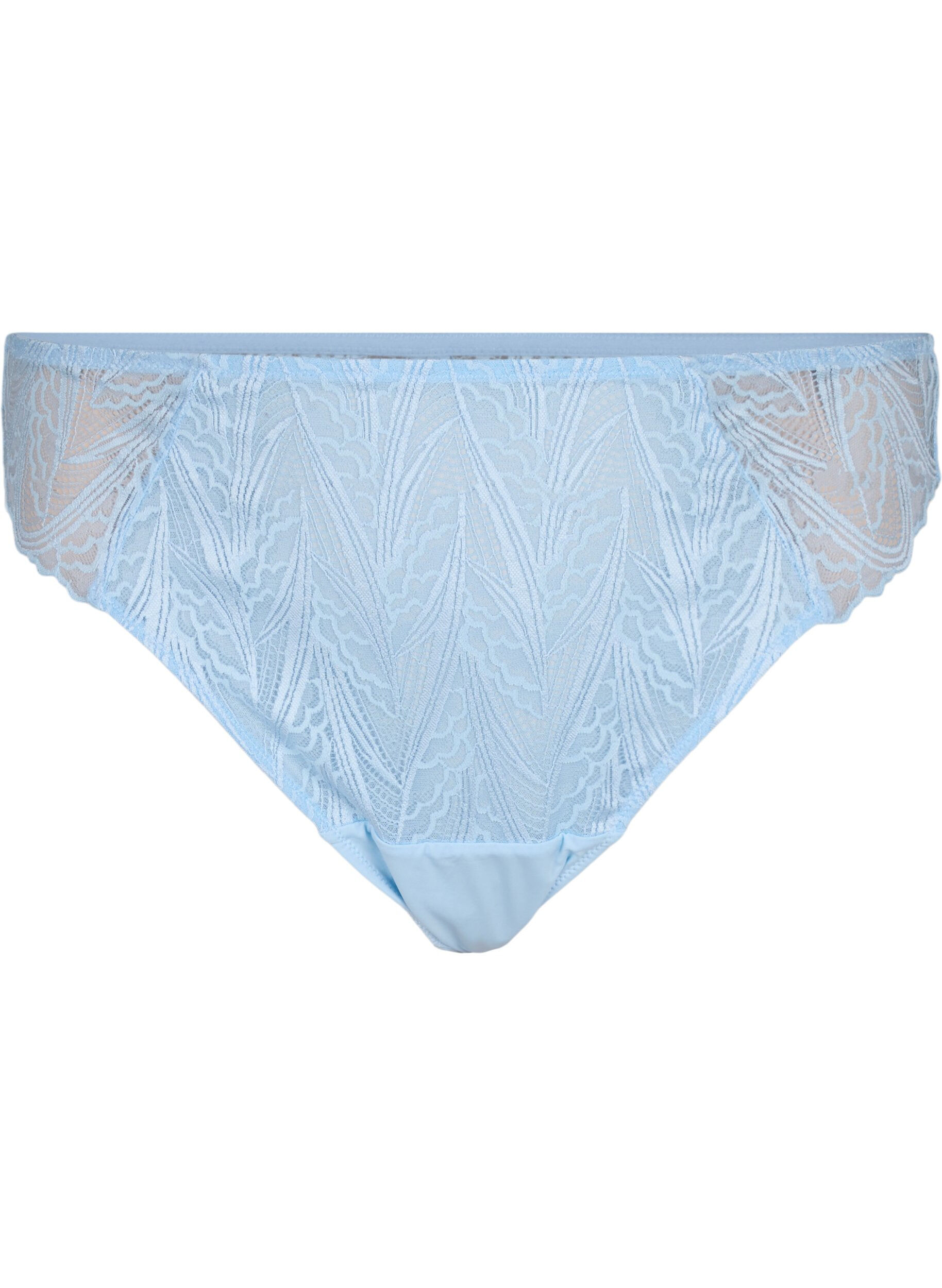 ZizziG-string slip met kant en een normale taille, Blauw, Packshot image number 0
