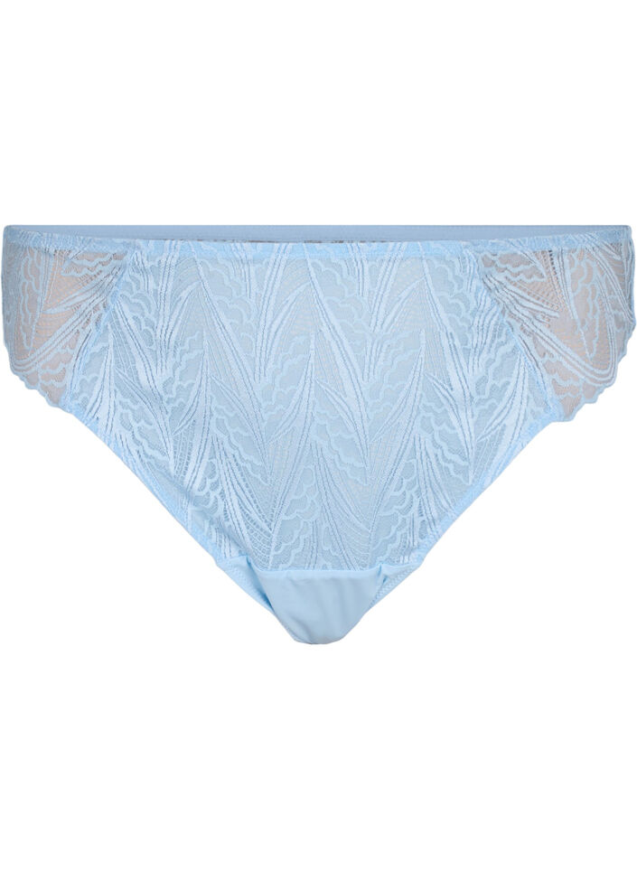 G-string slip met kant en een normale taille, Blauw, Packshot image number 0