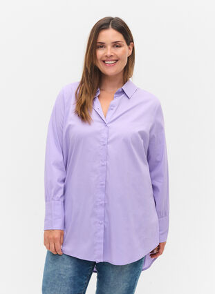 Chemise à manches longues avec larges poignets, Lavender, Model image number 0