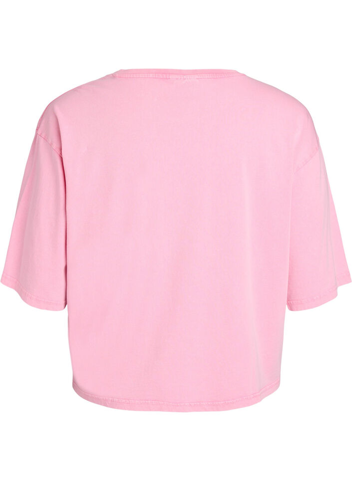 T-shirt boxy en coton bio, Rose, Packshot image number 1