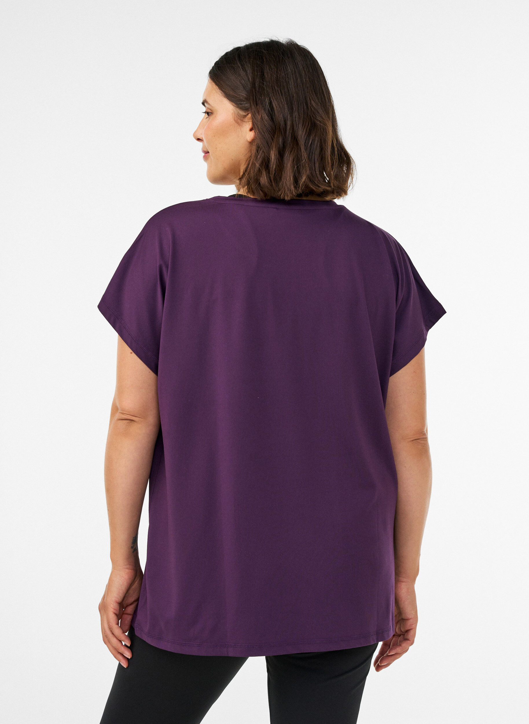 ZizziT-shirt de sport couleur unie, Violet, Model image number 2