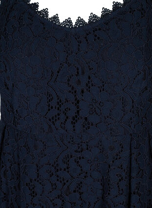 Mouwloos midi-jurk in kant, Navy Blazer, Packshot image number 2