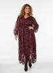 Robe maxi avec imprim&eacute; floral et smocks, Bordeaux fonc&eacute;, Model image number 0