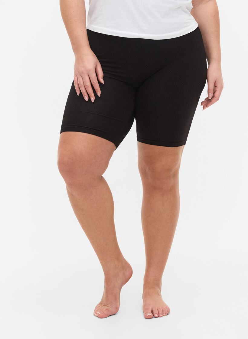 2-pack viscose fietsbroek, Zwart, Model image number 3