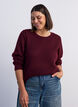 Gebreide blouse met een opengewerkt structuurpatroon, Rood, Model image number 0
