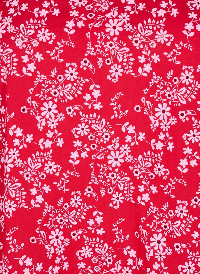 Chemisier en coton avec imprimé floral, Rouge, Packshot image number 2