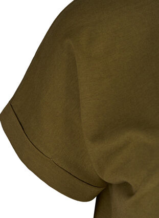 T-shirt en mélange coton, Dark Olive Mel., Packshot image number 2