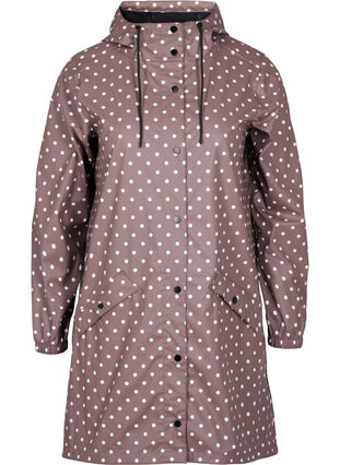 Veste de pluie à pois avec capuche, Iron W/White dot, Packshot image number 0