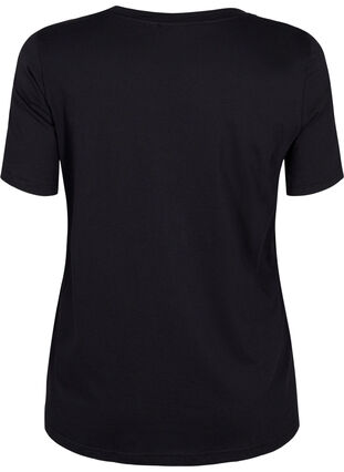 T-shirt en coton avec imprimé scintillant, Black Shimmer Face, Packshot image number 1