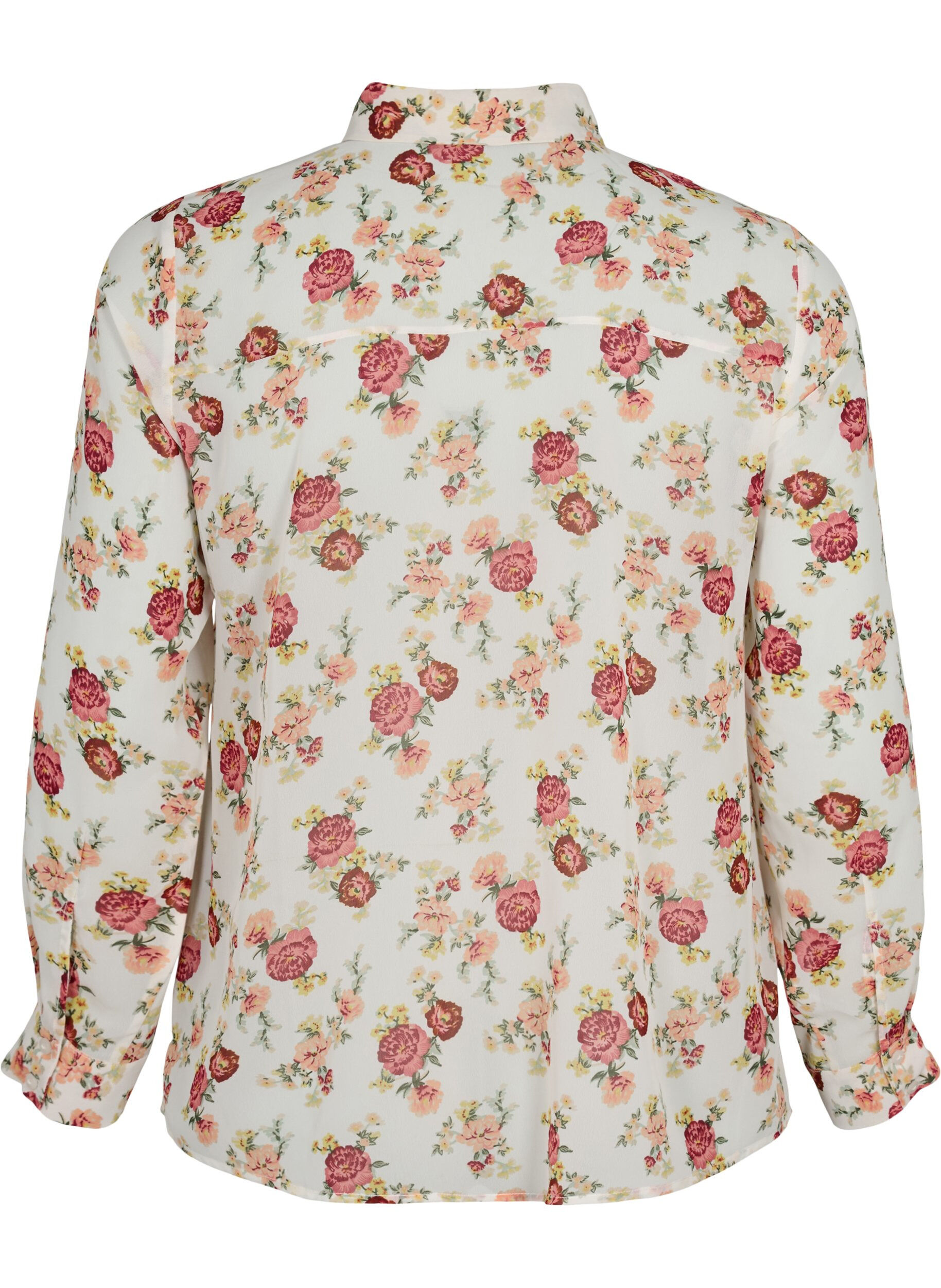 ZizziFLASH - Shirt met lange mouwen en bloemenprint, Off White Flower, Packshot image number 1