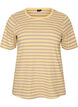 Gestreept T-shirt met geribbelde textuur, Geel, Packshot image number 0