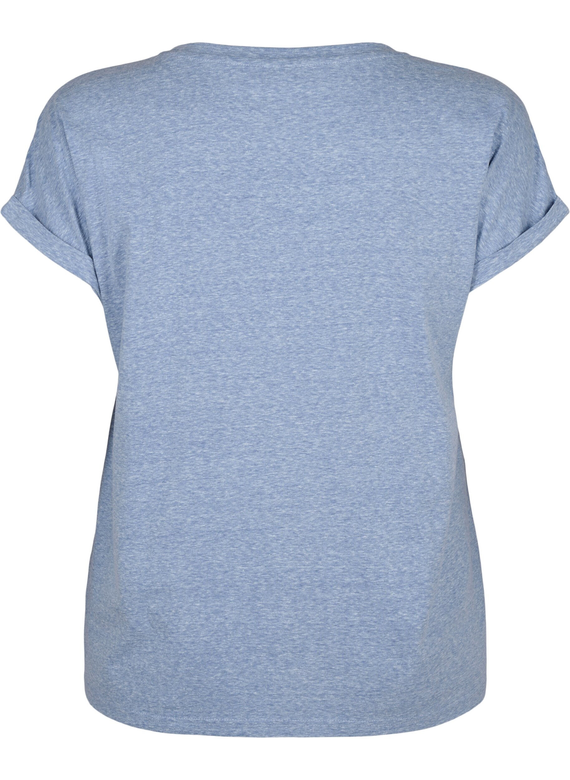 ZizziGem&ecirc;leerd T-shirt met korte mouwen, Blauw, Packshot image number 1