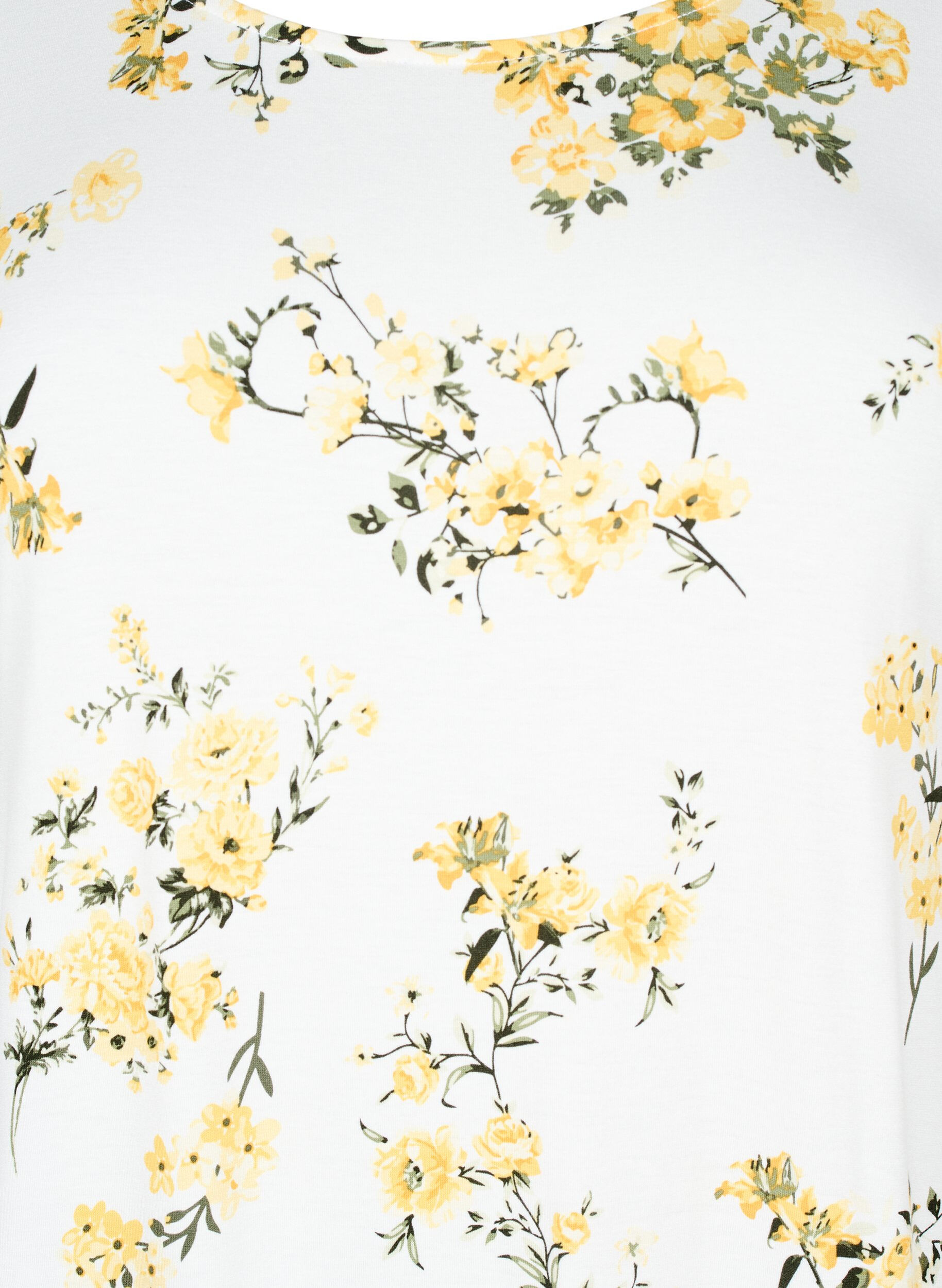 ZizziT-shirt met bloemenprint, Geel, Packshot image number 2