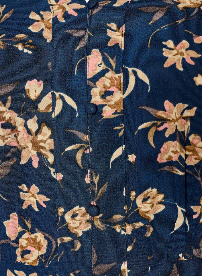 Robe midi avec smocks et boutons d&eacute;coratifs, Bleu, Packshot image number 2