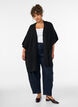 Cardigan ouvert sur le devant &agrave; manches larges, Noir, Model image number 1
