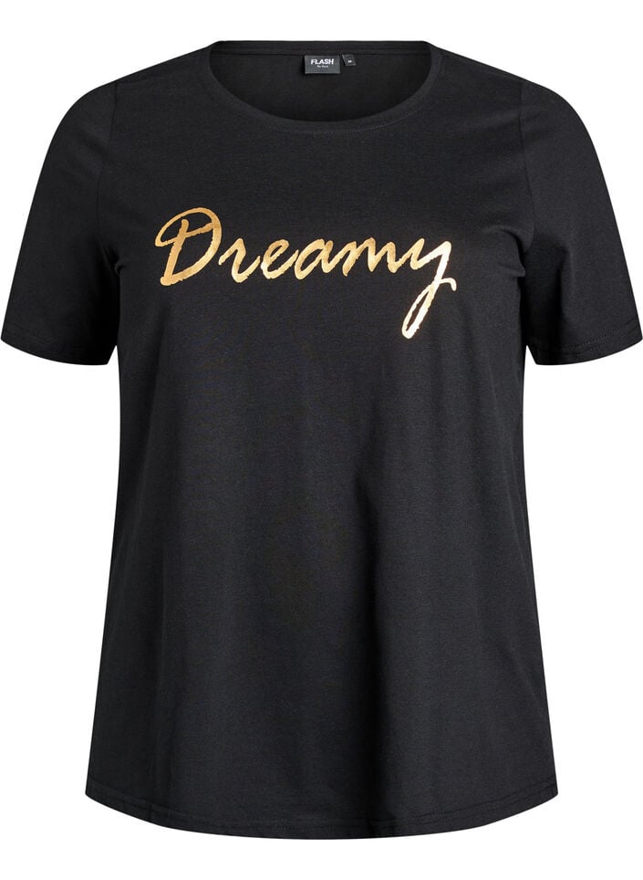 T-shirt met print, Zwart, Packshot image number 0