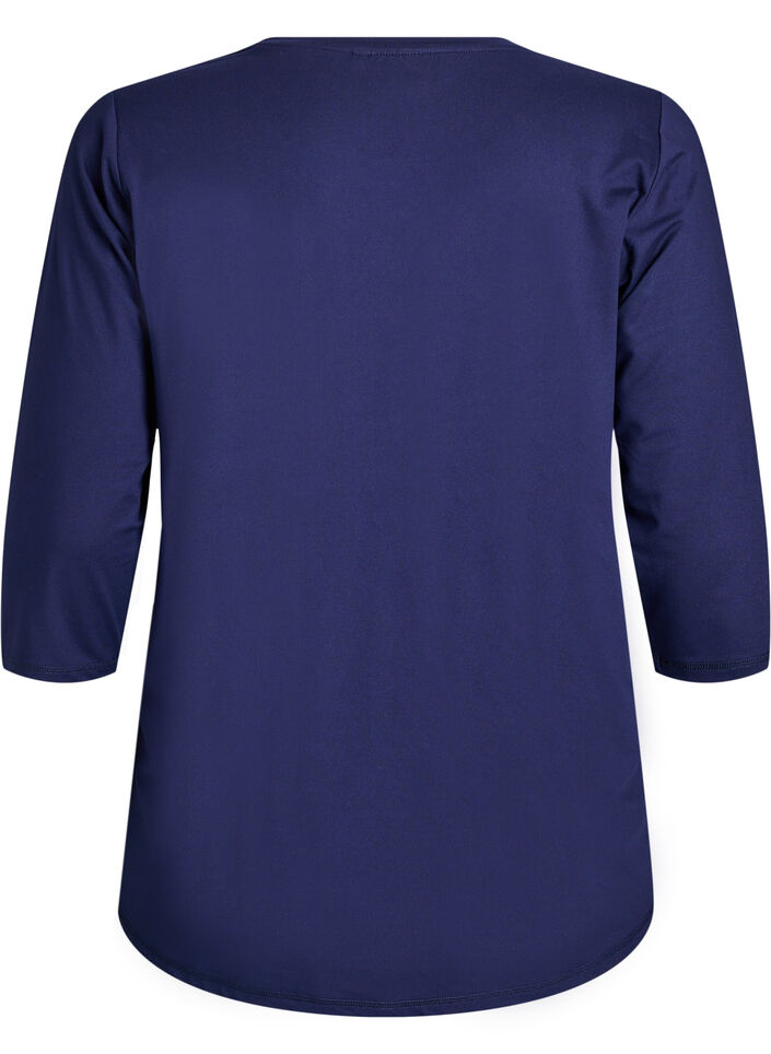 Sporttop met 3/4 mouwen, Blauw, Packshot image number 1