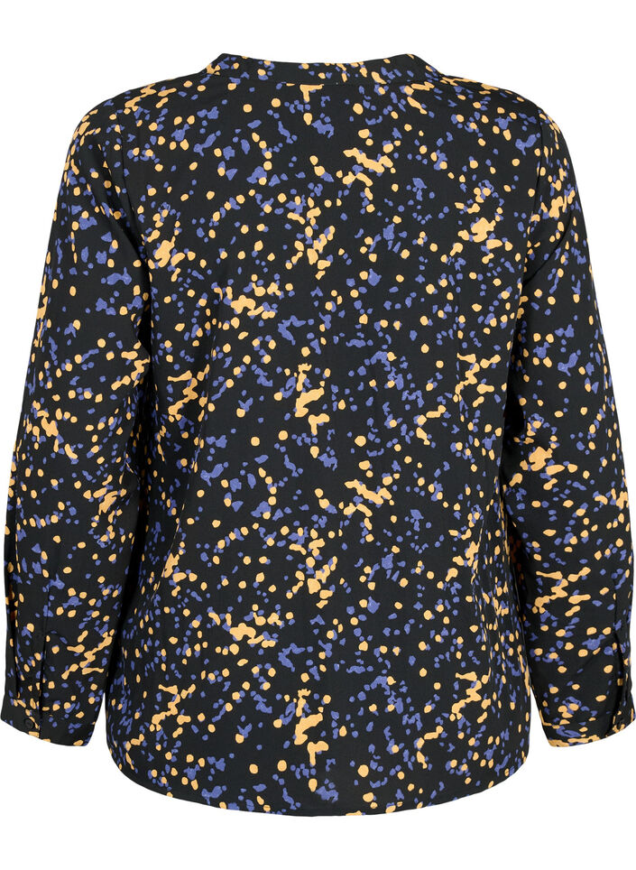 FLASH - Blouse met lange mouwen en print, Black Splash AOP, Packshot image number 1