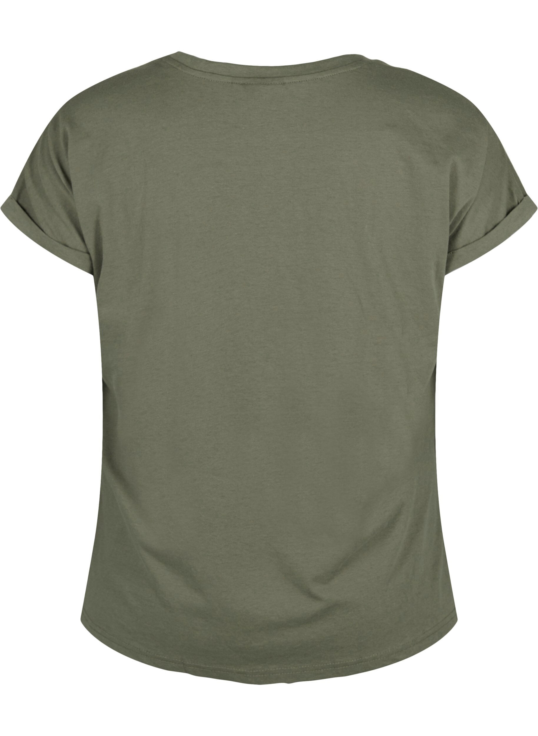 ZizziT-shirt &agrave; manches courtes en coton m&eacute;lang&eacute;, Vert Kaki, Packshot image number 1