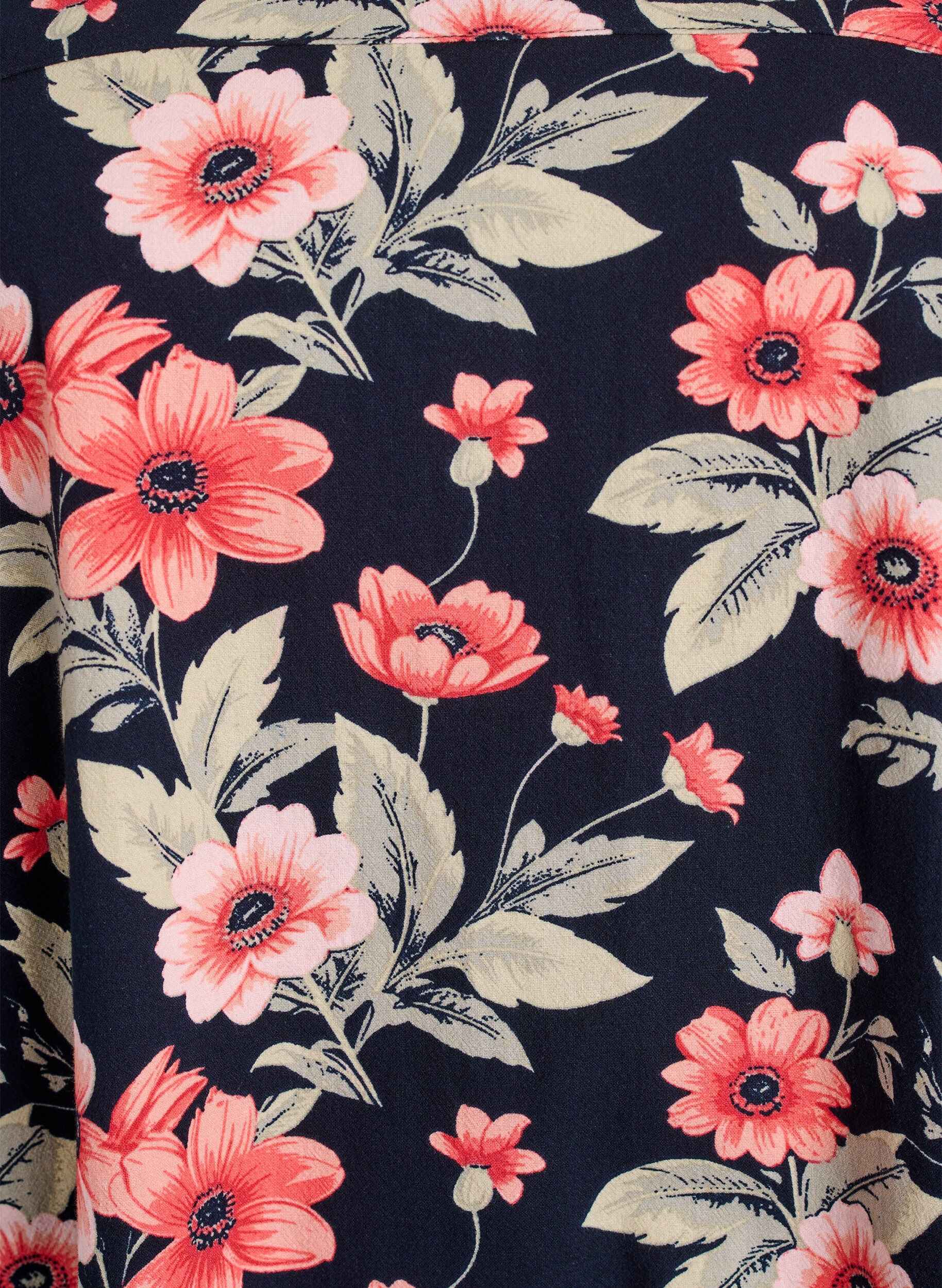 ZizziKatoenen jurk met korte mouwen en print, Blauw, Packshot image number 2