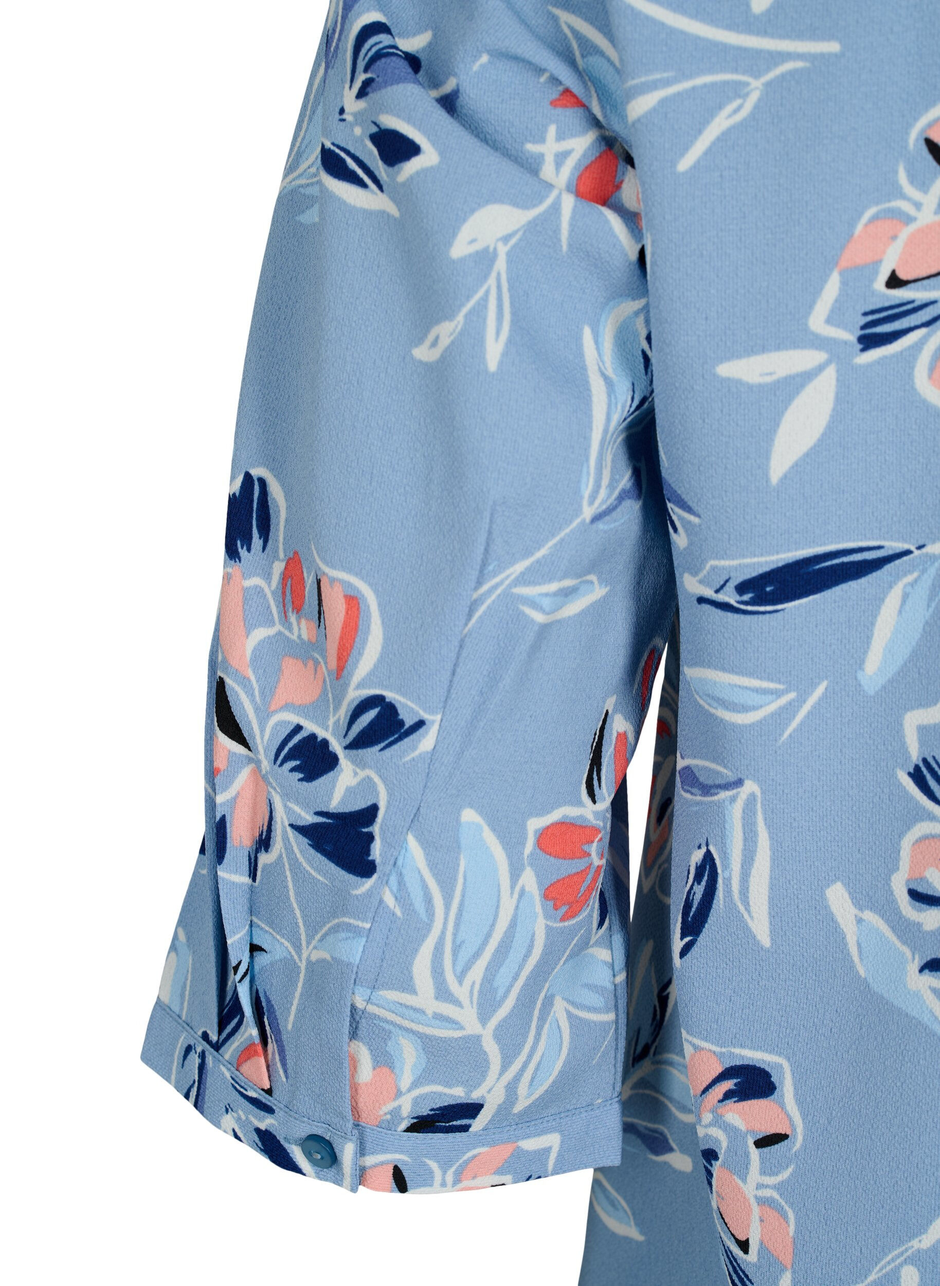 ZizziBlouse met bloemendesign en 3/4 mouw, Outline Flower, Packshot image number 3