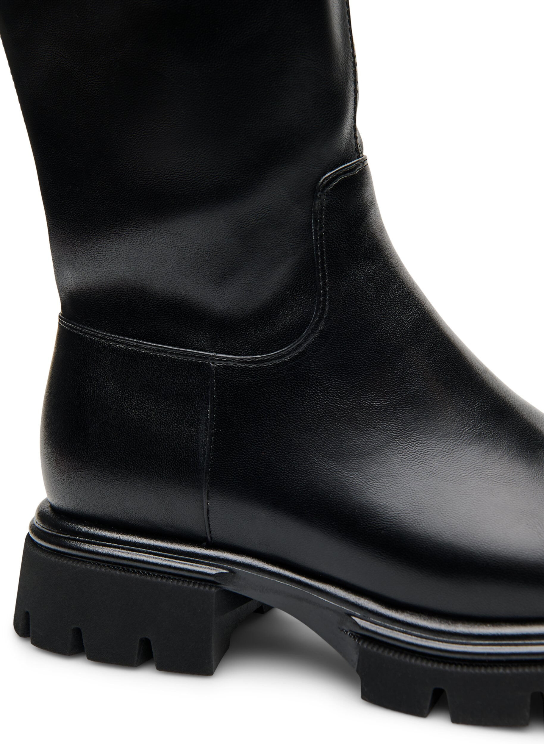 ZizziBotte haute en similicuir avec une semelle &eacute;paisse, Noir, Packshot image number 2
