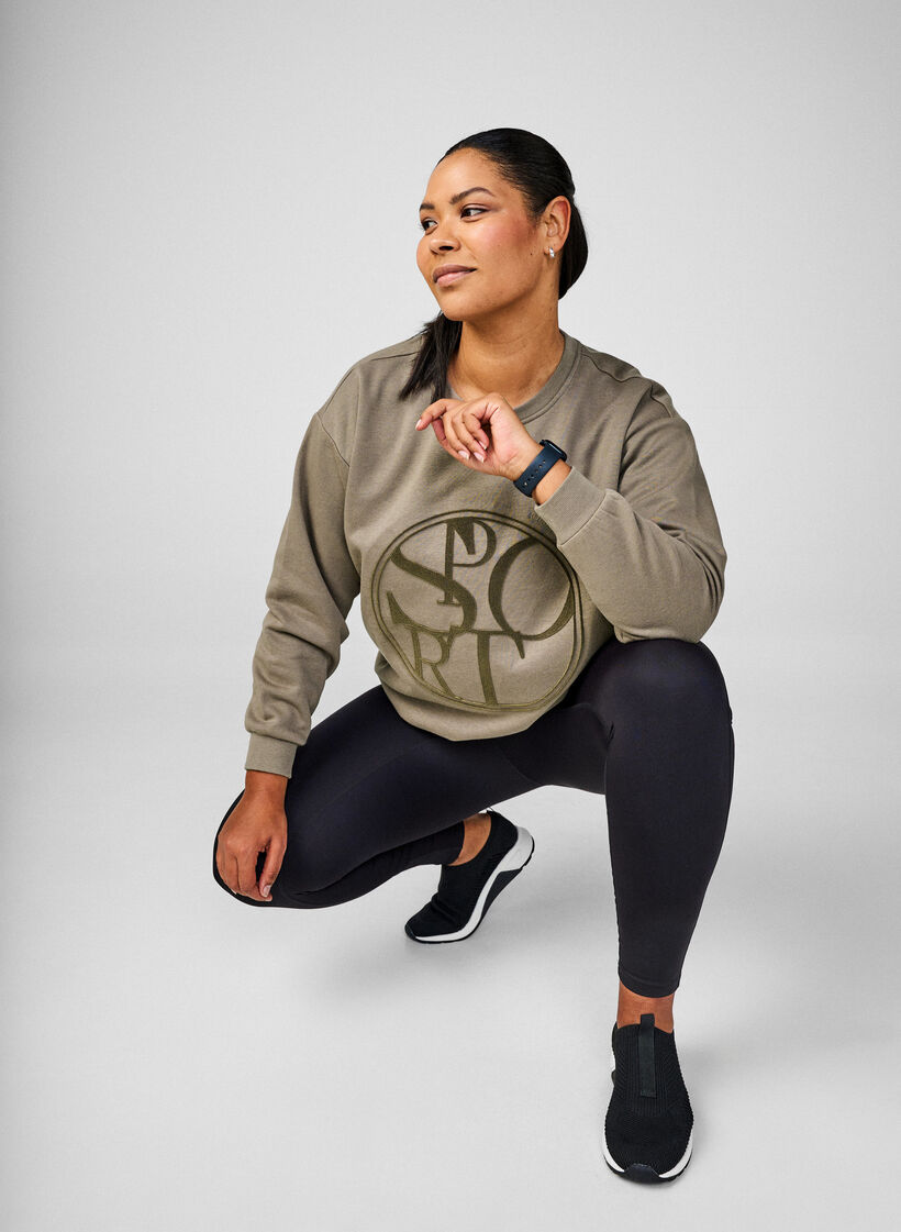 Sweatshirt met een motief, Walnut, Image image number 0