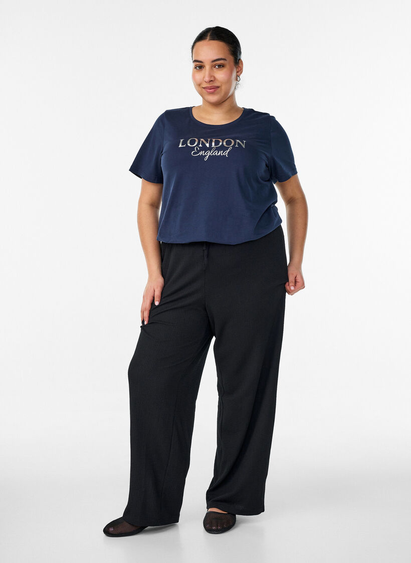 T-shirt imprim&eacute;, Bleu, Model image number 1
