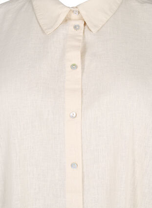 Lang shirt van katoenmix met linnen, Sandshell, Packshot image number 2
