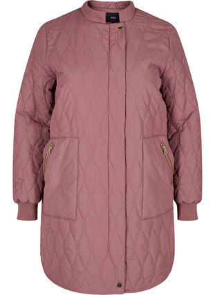 Gewatteerde jas met zakken, Rose Taupe, Packshot image number 0