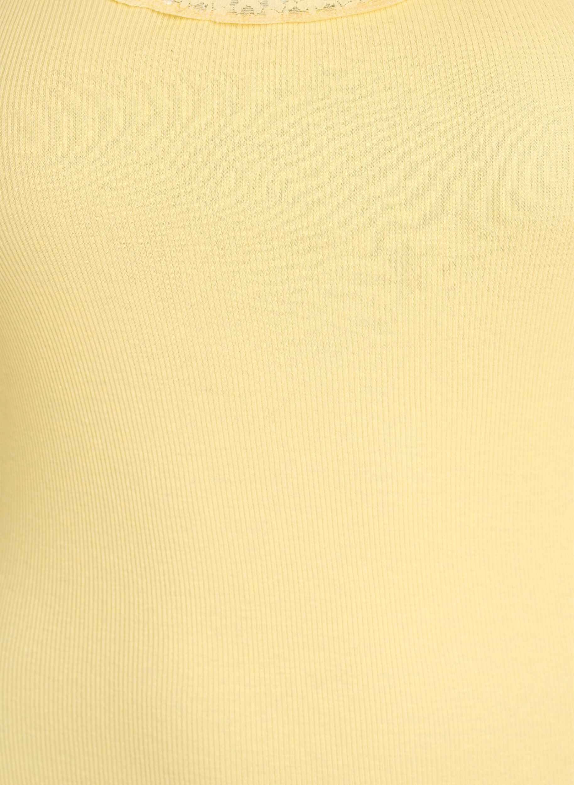 ZizziTop met kanten afwerking, Geel, Packshot image number 2