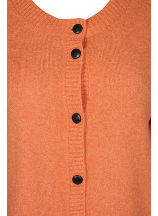 Cardigan court en maille avec boutons de couleurs contrastées, Mandarin Orange Mel, Packshot image number 2
