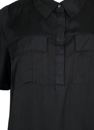 Tunique à manches courtes en lyocell (TENCEL™), Black, Packshot image number 2