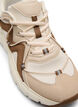 Wide fit - Sneakers met contrasterende veterdetails, Beige, Packshot image number 3