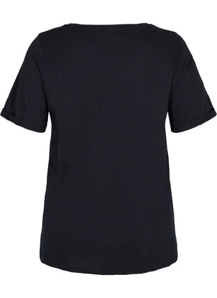 T-shirt en coton à manches courtes, Black, Packshot image number 1