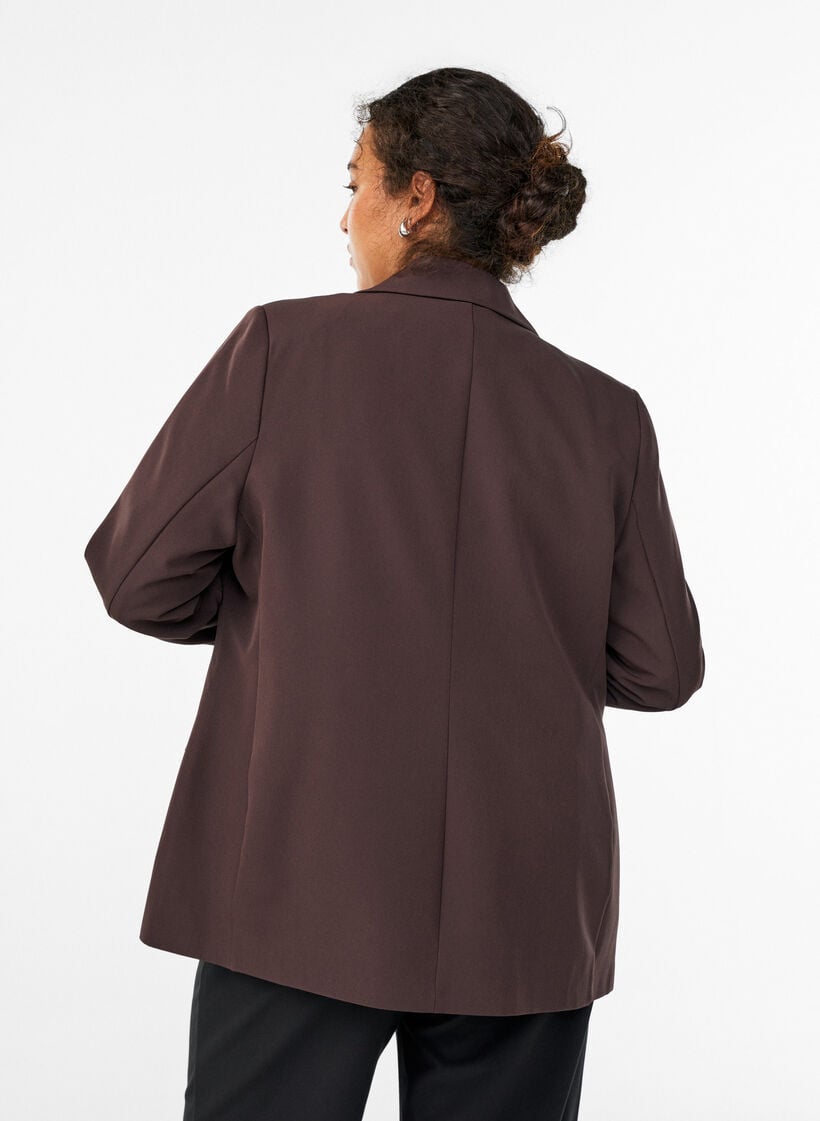 Blazer classique avec fermeture boutonn&eacute;e, Marron, Model image number 2