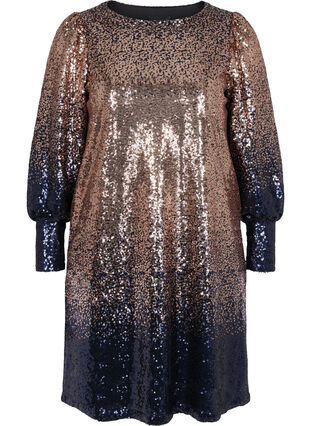 Robe à paillettes avec manches bouffantes, Evening Blue Cobber, Packshot image number 0