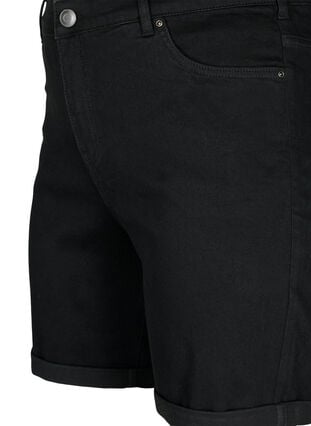  Shorts en jean moulants à taille haute, Black, Packshot image number 2