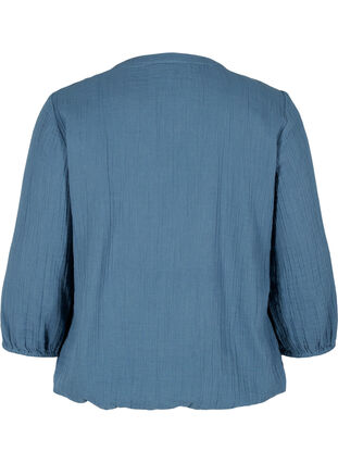 Katoenen blouse met knopen en 3/4-mouwen, Bering Sea, Packshot image number 1