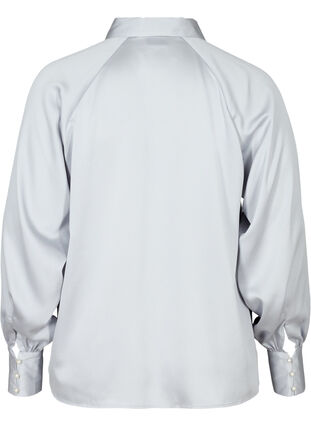 Chemise à manches ballon et col, Light Grey, Packshot image number 1