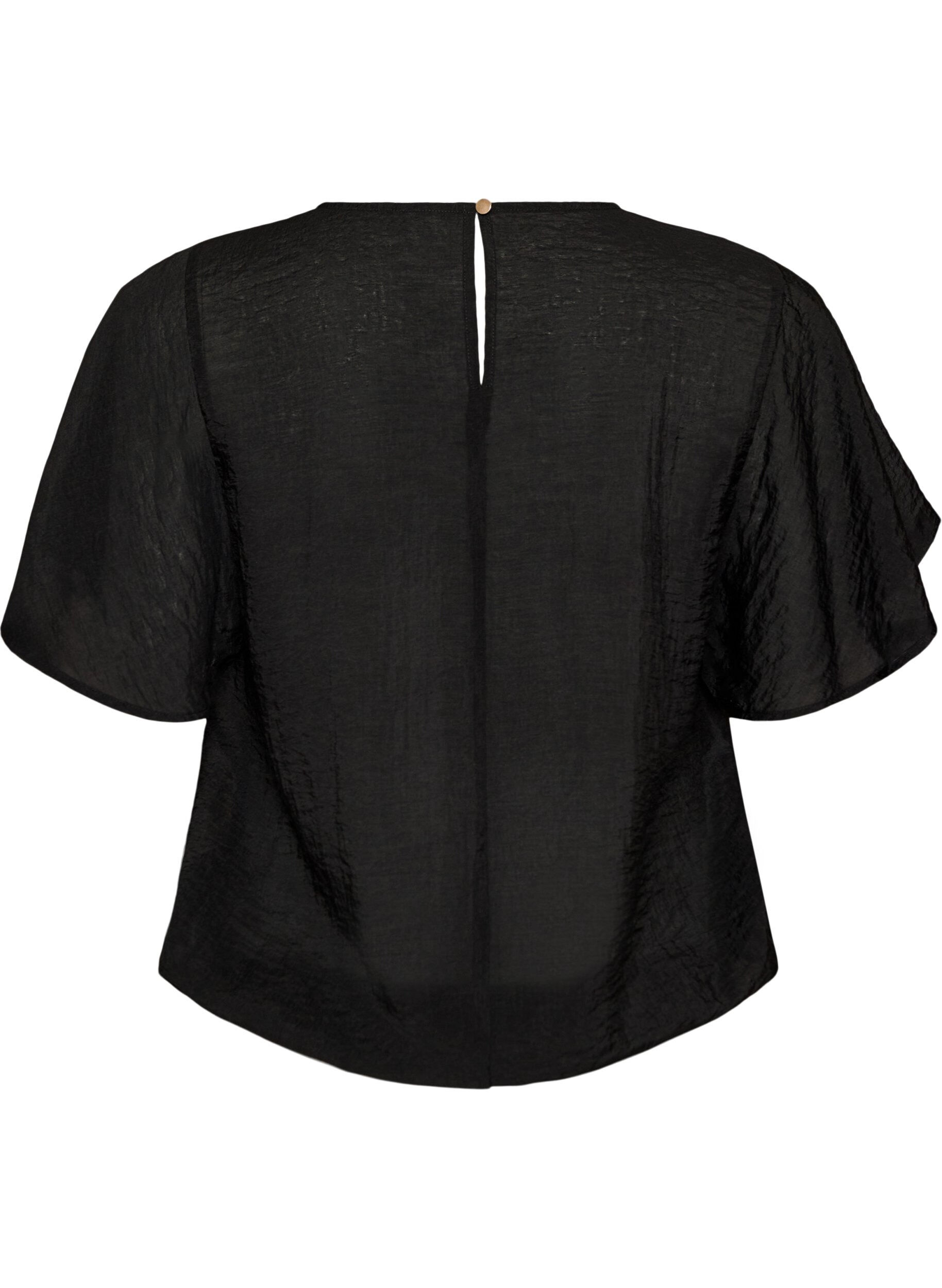 ZizziBlouse coupe ballon avec manches papillon, Noir, Packshot image number 1