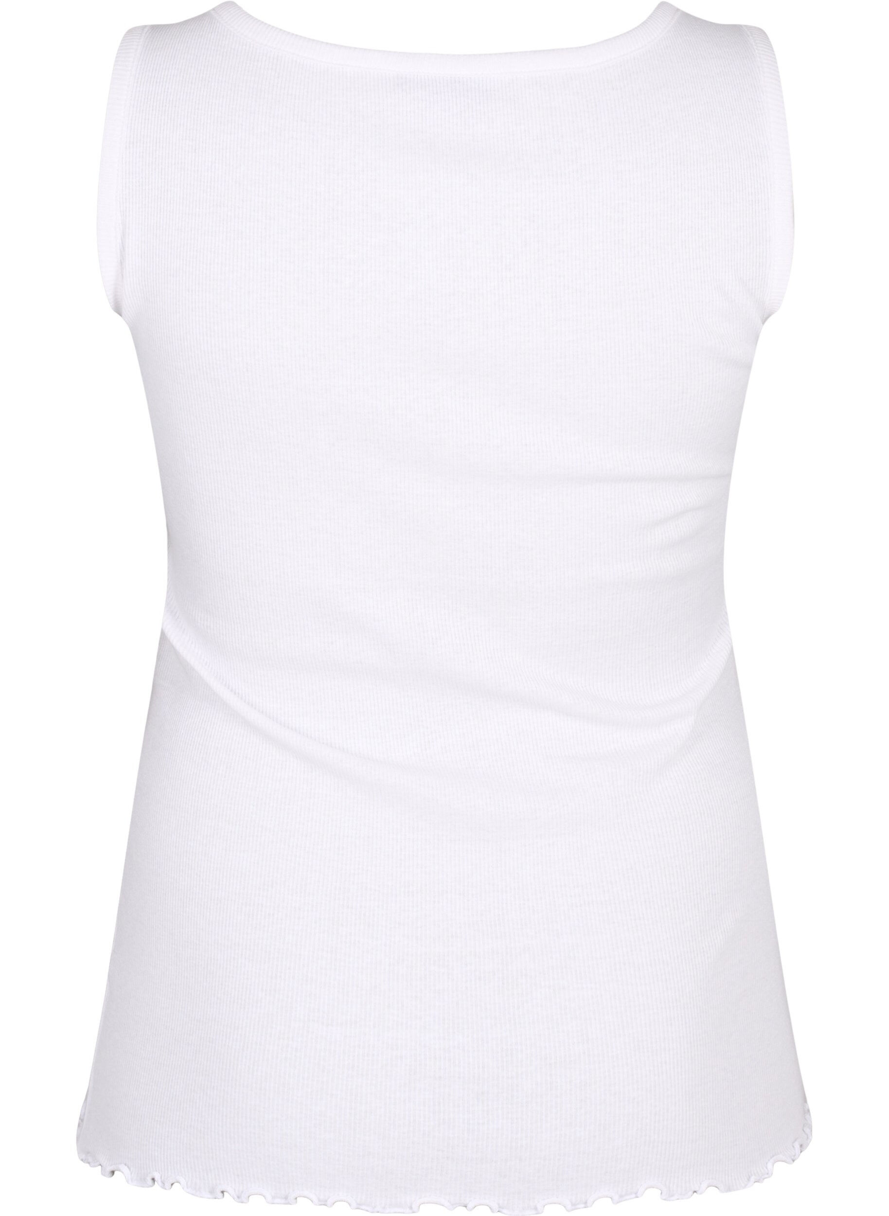 ZizziRibtanktop met knopen, Bright White, Packshot image number 1
