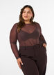 Blouse en maille avec imprim&eacute;, Marron, Model image number 0