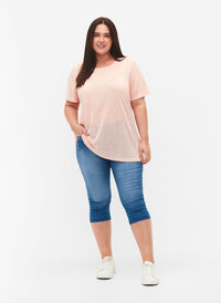 High waist Amy capri jeans met super slim fit, Light blue denim, Model