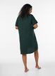 Chemise de nuit en coton biologique et &agrave; col en V, Vert fonc&eacute;, Model image number 2