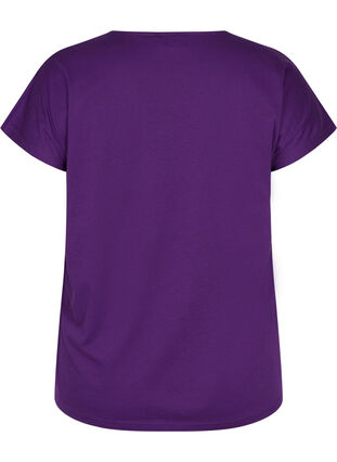 T-shirt en coton avec détails imprimés, Violet Ind Mel Feath, Packshot image number 1
