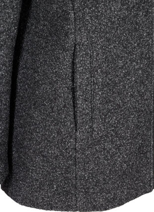 Veste courte chinée avec laine, Dark Grey Melange, Packshot image number 3