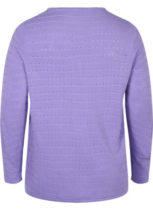 Pull en tricot avec col rond, Paisley Purple, Packshot image number 1