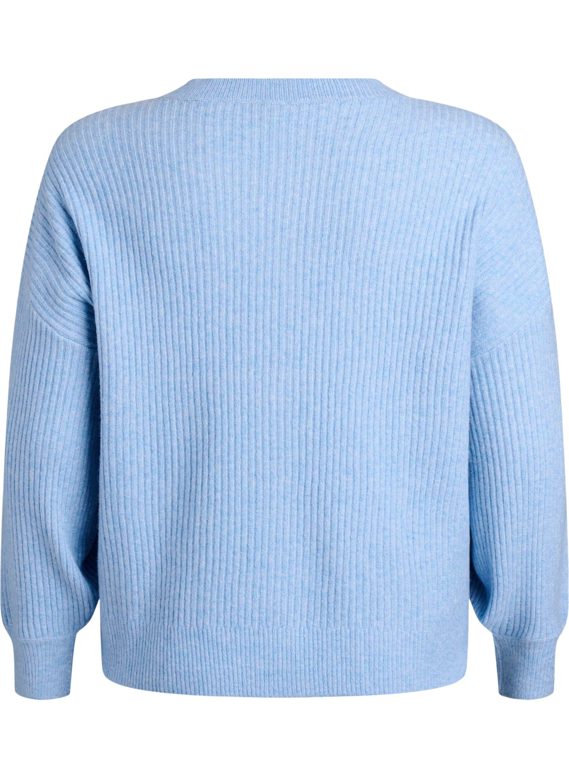 ZizziCardigan en tricot c&ocirc;tel&eacute; avec boutons, Bleu Clair, Packshot image number 1