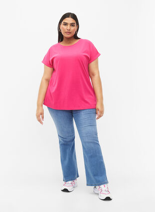T-shirt à manches courtes en coton mélangé, Raspberry Sorbet, Model image number 2